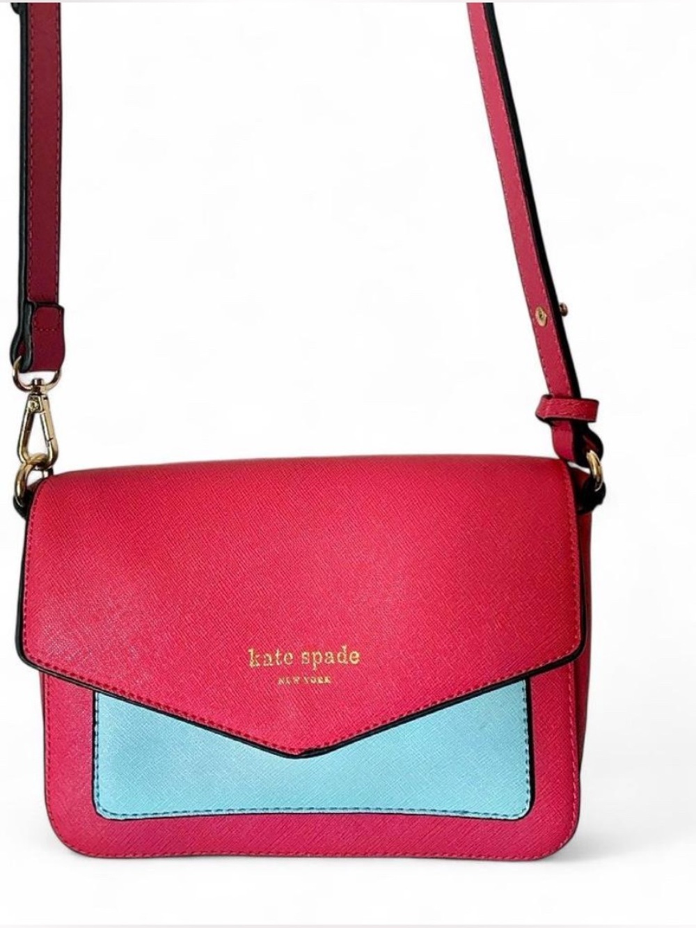 Kate Spade Cedar Street Large Monday Crossbody Bag – Colorblock Pink/Blue (EUC)